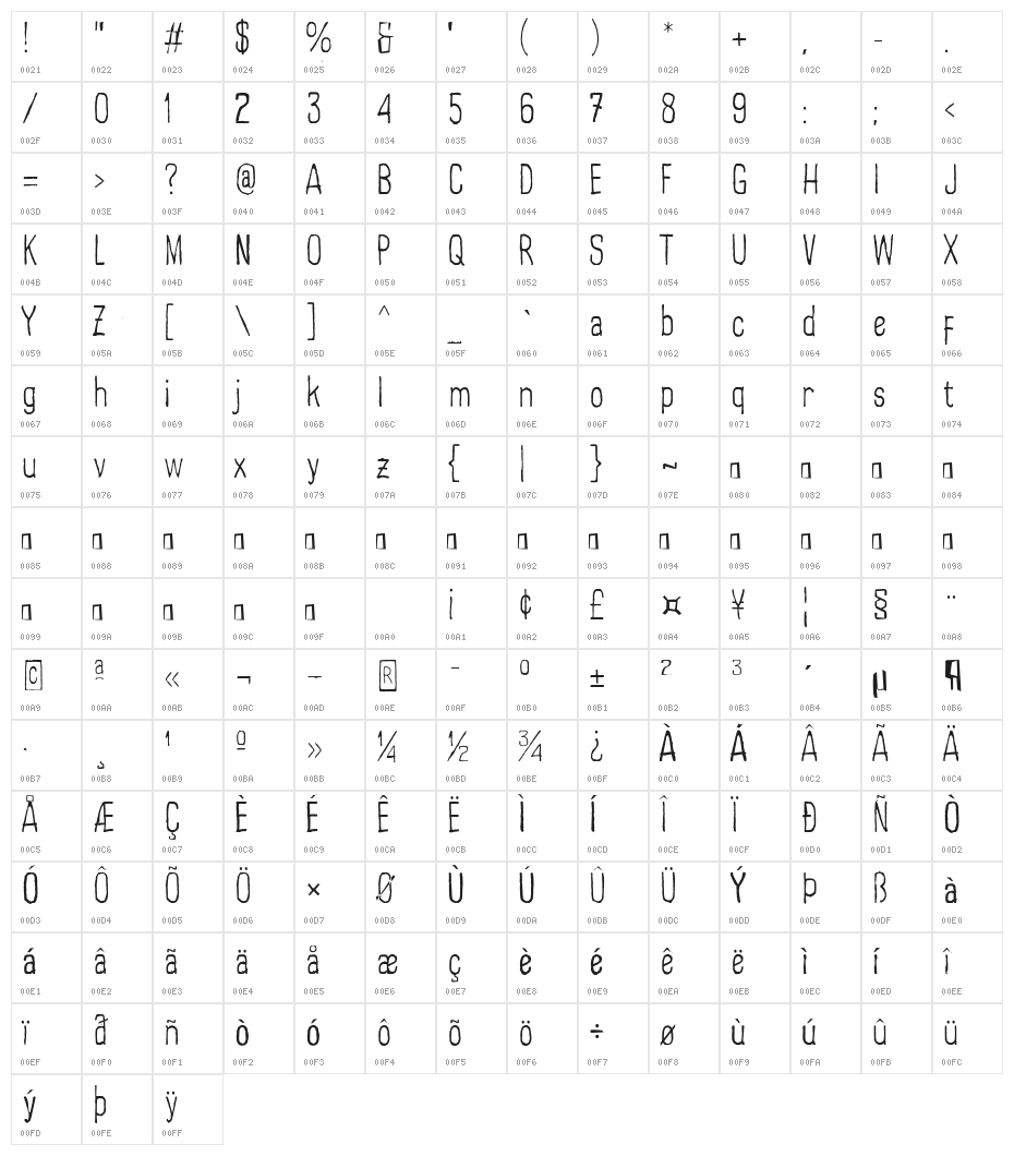 Holiday with Me Regular Character Map