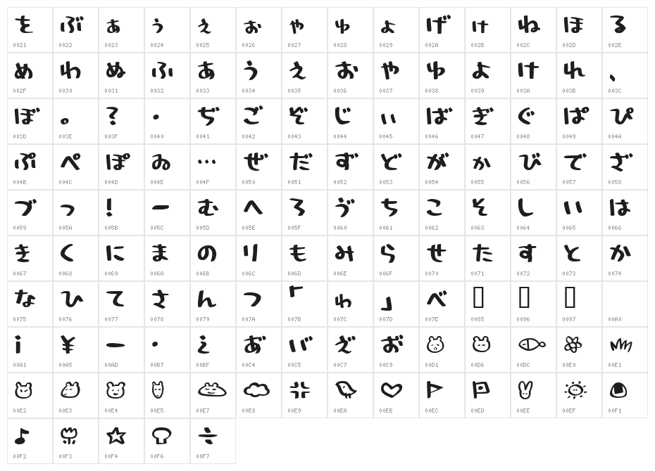 HolidayBoldHr Character Map