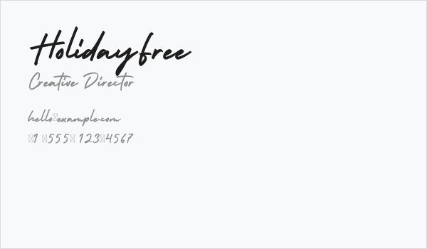 HolidayFree Business Card