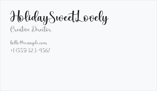HolidaySweetLovely Business Card