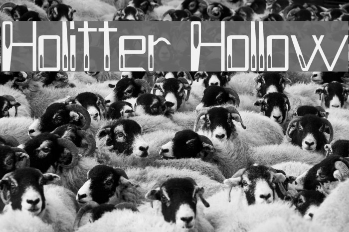 Holitter Hollow Font examples