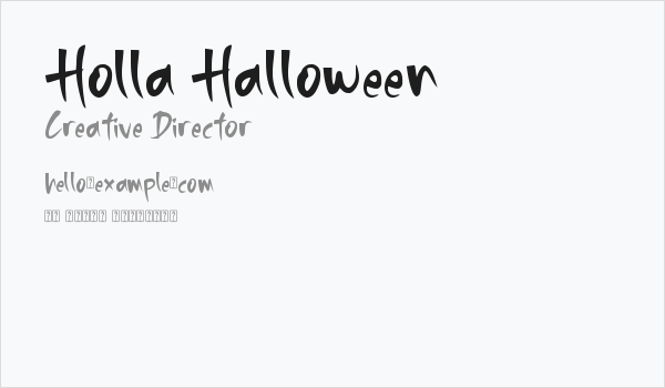 Holla Halloween Business Card