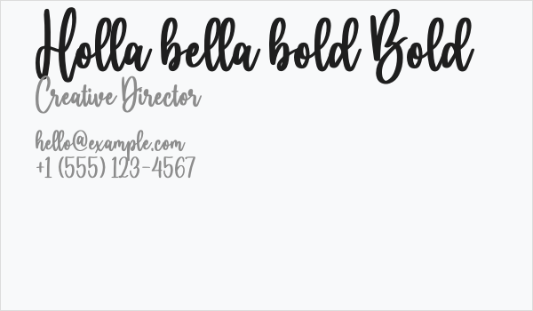 Holla bella bold Bold Business Card