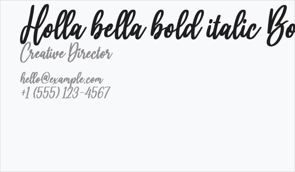 Holla bella bold italic Bold Italic Business Card