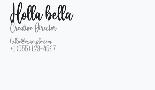 Holla bella Business Card