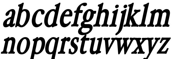 HollaMediaeval-BoldOblique Font LOWERCASE
