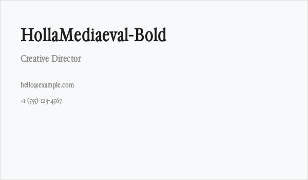 HollaMediaeval-Bold Business Card