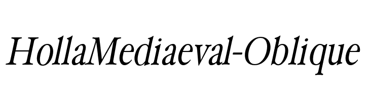 HollaMediaeval-Oblique Font