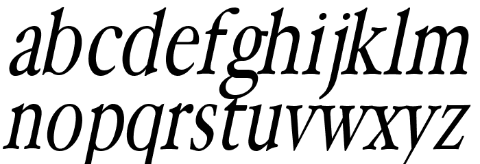 HollaMediaeval-Oblique Font LOWERCASE