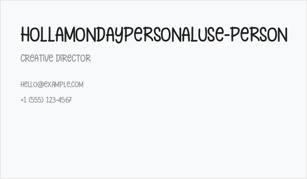 HollaMondaypersonalUse-Person Business Card