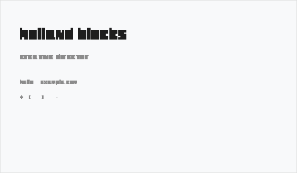 Holland Blocks Business Card