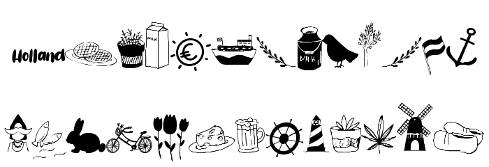 Holland Dingbats Font LOWERCASE