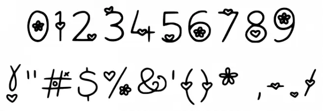 Hollies Too Much Love Regular Font OTHER CHARS