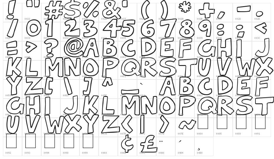 Hollow Cartoonlings Character Map
