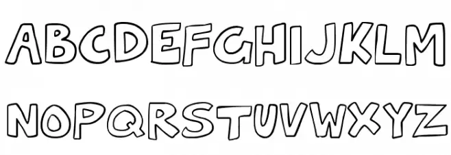 Hollow Cartoonlings خط أحرف صغيرة