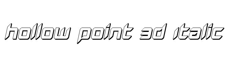 Hollow Point 3D Italic Font