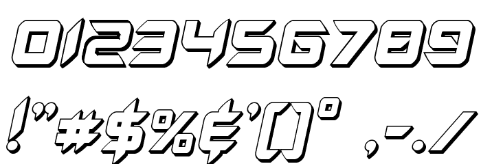 Hollow Point 3D Italic Font OTHER CHARS
