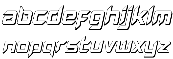 Hollow Point 3D Italic Font LOWERCASE