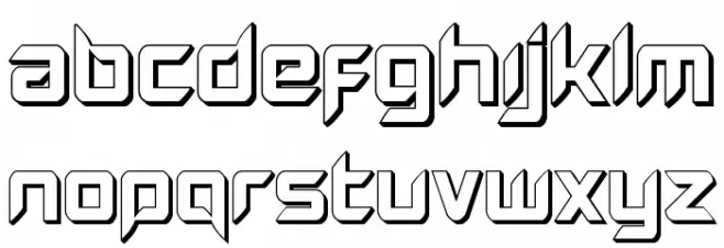 Hollow Point 3D Schriftart Groß