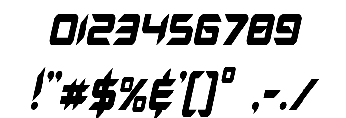 Hollow Point Condensed Italic Font OTHER CHARS