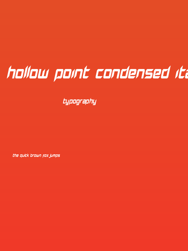 Hollow Point Condensed Italic Poster