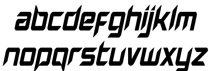 Hollow Point Condensed Italic Font LOWERCASE