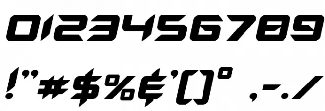 Hollow Point Expanded Italic Font OTHER CHARS