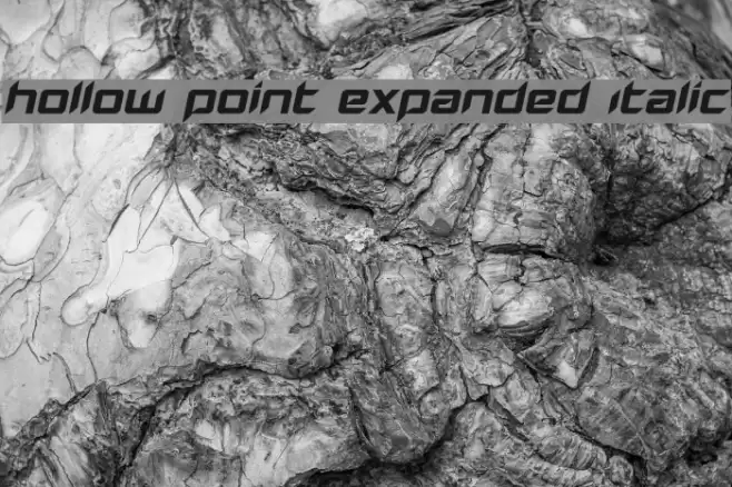Hollow Point Expanded Italic Font examples