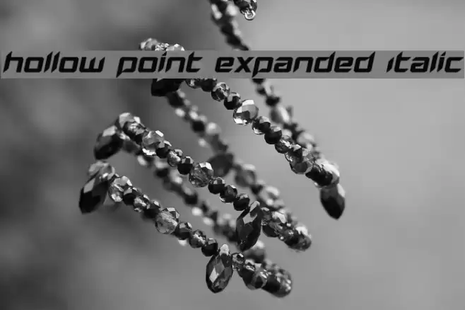 Hollow Point Expanded Italic Font examples
