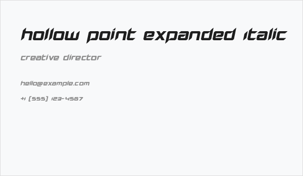 Hollow Point Expanded Italic Business Card