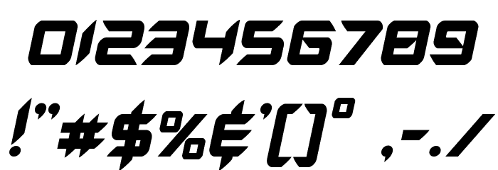 Hollow Point Italic Font OTHER CHARS