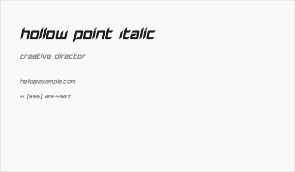 Hollow Point Italic Business Card