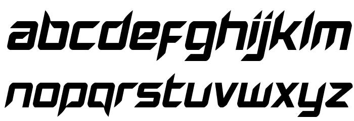 Hollow Point Italic Font LOWERCASE
