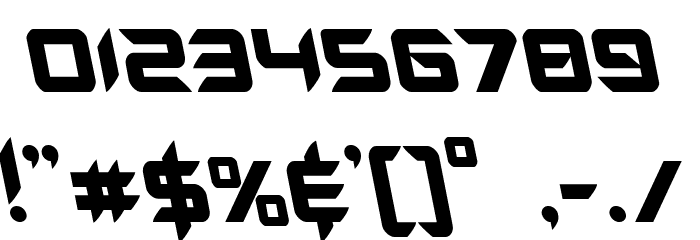 Hollow Point Leftalic Font OTHER CHARS