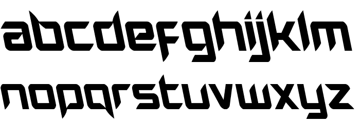Hollow Point Leftalic Font LOWERCASE