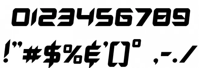 Hollow Point Semi-Italic Font OTHER CHARS