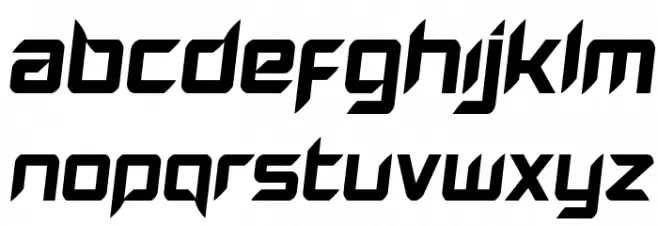 Hollow Point Semi-Italic フォント 大文字
