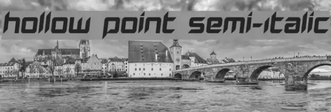 Hollow Point Semi-Italic Font examples