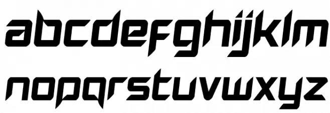 Hollow Point Semi-Italic Font LOWERCASE
