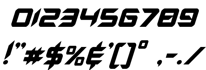 Hollow Point Super-Italic Font OTHER CHARS