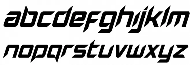 Hollow Point Super-Italic Font Litere mari