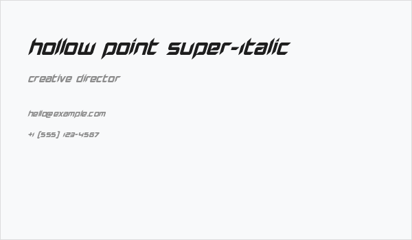 Hollow Point Super-Italic Business Card