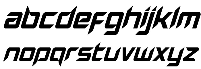 Hollow Point Super-Italic Font LOWERCASE