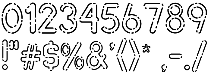 Hollow Space Font OTHER CHARS