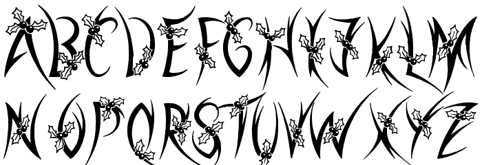 Holly Christmas Font LOWERCASE