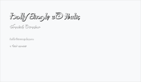 Holly Jingle 3D Italic Business Card