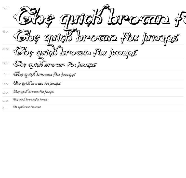 Holly Jingle 3D Italic Waterfall