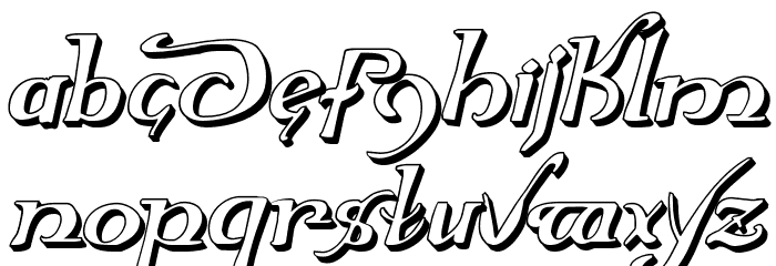 Holly Jingle 3D Italic Font LOWERCASE