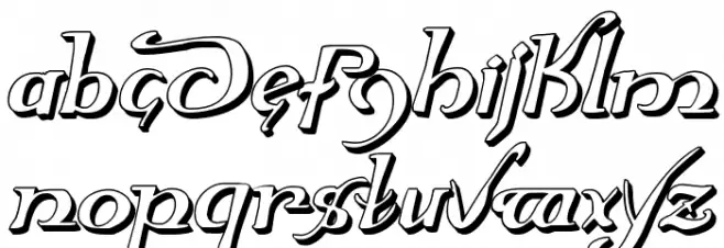 Holly Jingle 3D Italic Caratteri MINUSCOLO