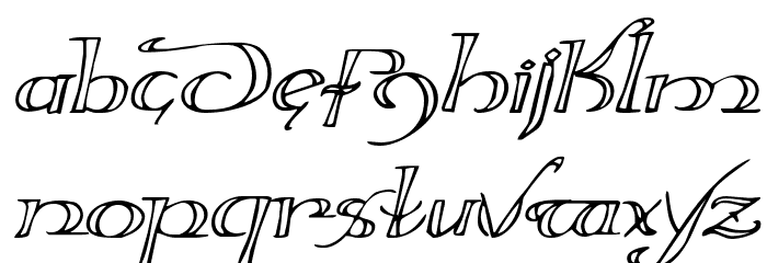 Holly Jingle Expanded Italic Font LOWERCASE